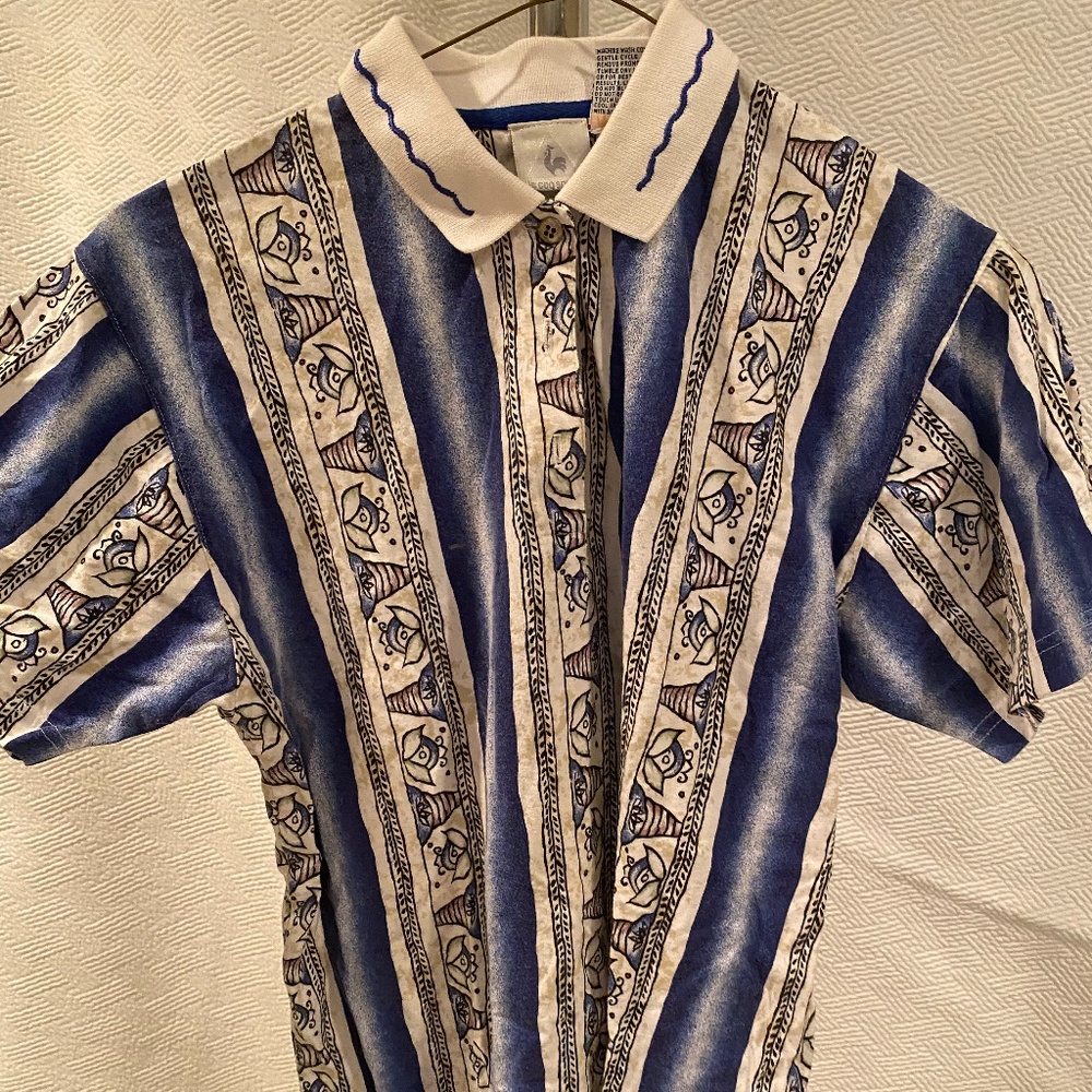Vintage Le Coq Sportif Collared T Shirt